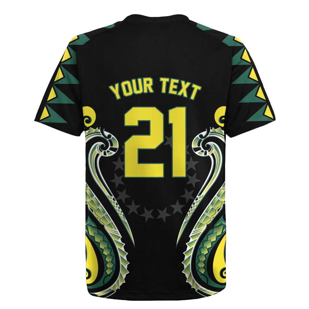 Custom Rugby Cook Islands Avaiki Rugby Jersey Black Kuki Airani Tribal Maori Inspired LT9 - Polynesian Pride