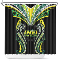 Rugby Cook Islands Avaiki Shower Curtain Black Kuki Airani Tribal Maori Inspired LT9 Black - Polynesian Pride