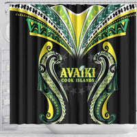 Rugby Cook Islands Avaiki Shower Curtain Black Kuki Airani Tribal Maori Inspired LT9 - Polynesian Pride