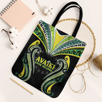 Rugby Cook Islands Avaiki Tote Bag Black Kuki Airani Tribal Maori Inspired LT9 Black Strap One Size Black - Polynesian Pride