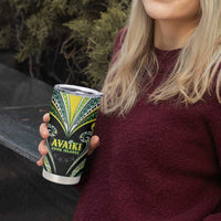 Custom Rugby Cook Islands Avaiki Tumbler Cup Black Kuki Airani Tribal Maori Inspired LT9 - Polynesian Pride