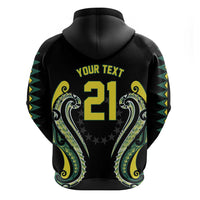 Custom Rugby Cook Islands Avaiki Zip Hoodie Black Kuki Airani Tribal Maori Inspired LT9 - Polynesian Pride