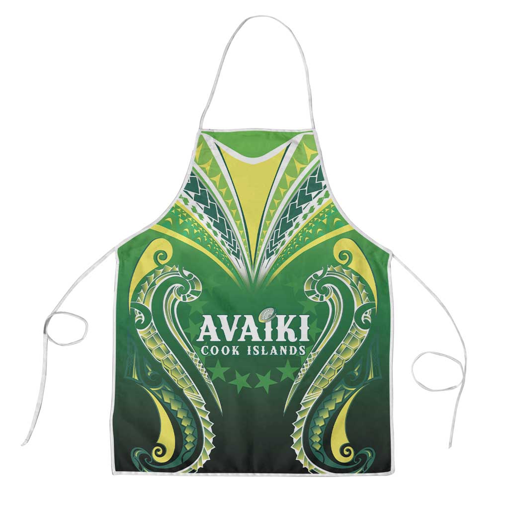 Rugby Cook Islands Avaiki Apron Green Kuki Airani Tribal Maori Inspired - Polynesian Pride