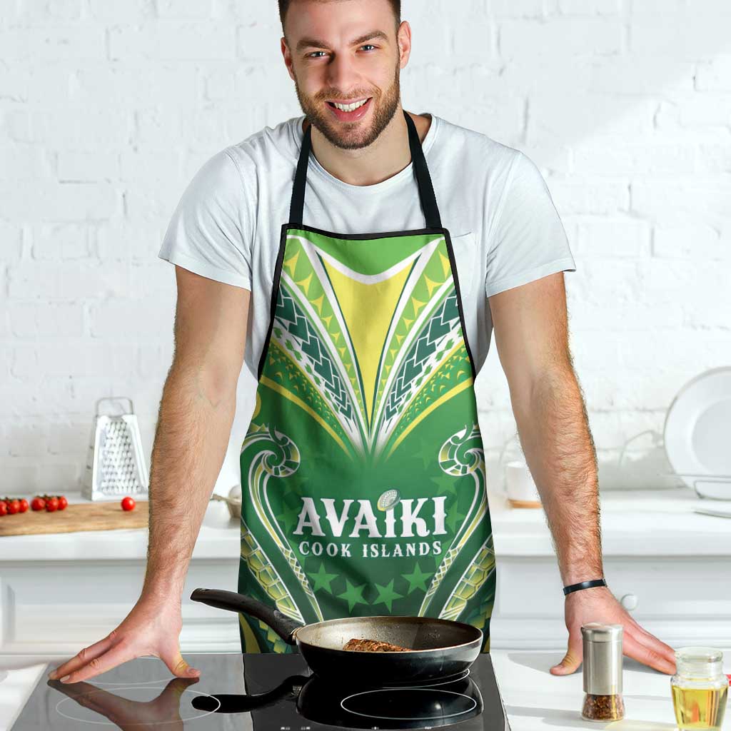 Rugby Cook Islands Avaiki Apron Green Kuki Airani Tribal Maori Inspired - Polynesian Pride