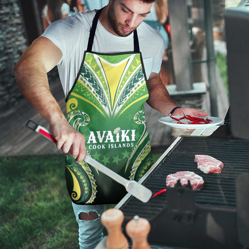 Rugby Cook Islands Avaiki Apron Green Kuki Airani Tribal Maori Inspired - Polynesian Pride