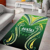 Rugby Cook Islands Avaiki Area Rug Green Kuki Airani Tribal Maori Inspired LT9 - Polynesian Pride