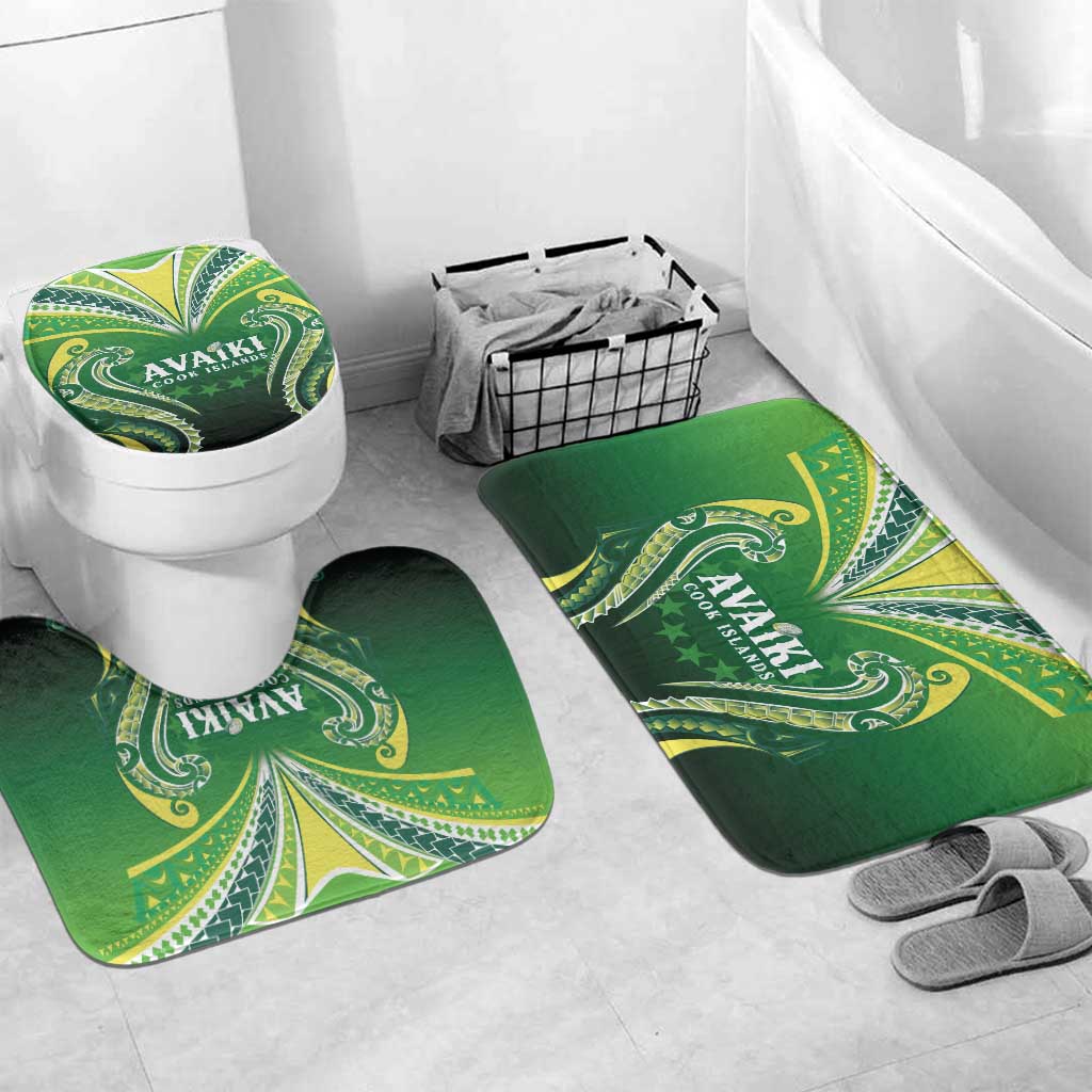 Rugby Cook Islands Avaiki Bathroom Set Green Kuki Airani Tribal Maori Inspired - Polynesian Pride