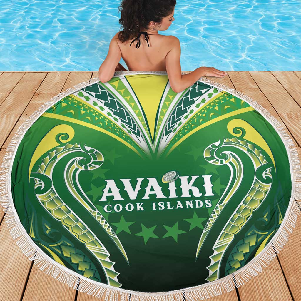 Rugby Cook Islands Avaiki Beach Blanket Green Kuki Airani Tribal Maori Inspired LT9 - Polynesian Pride