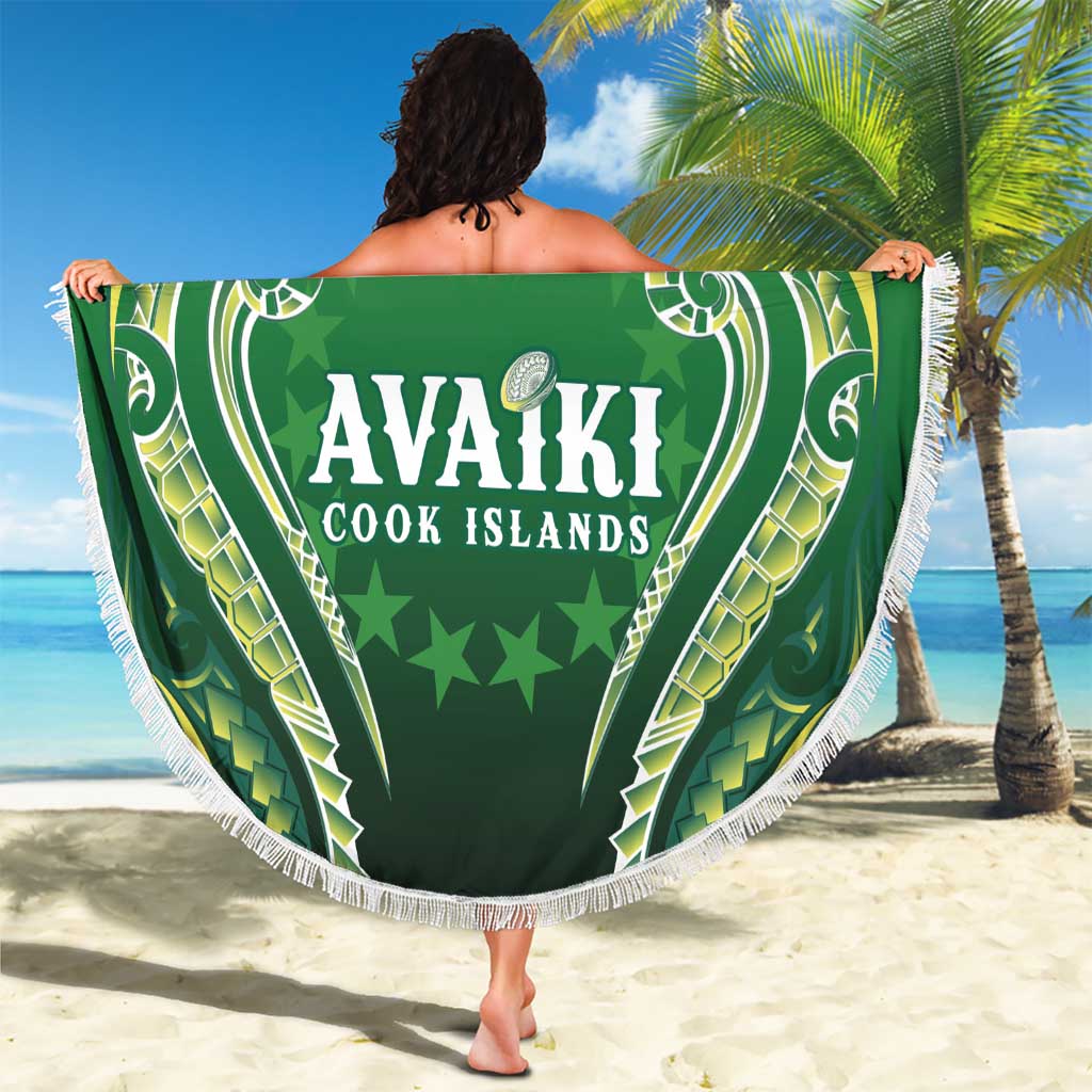 Rugby Cook Islands Avaiki Beach Blanket Green Kuki Airani Tribal Maori Inspired LT9 - Polynesian Pride