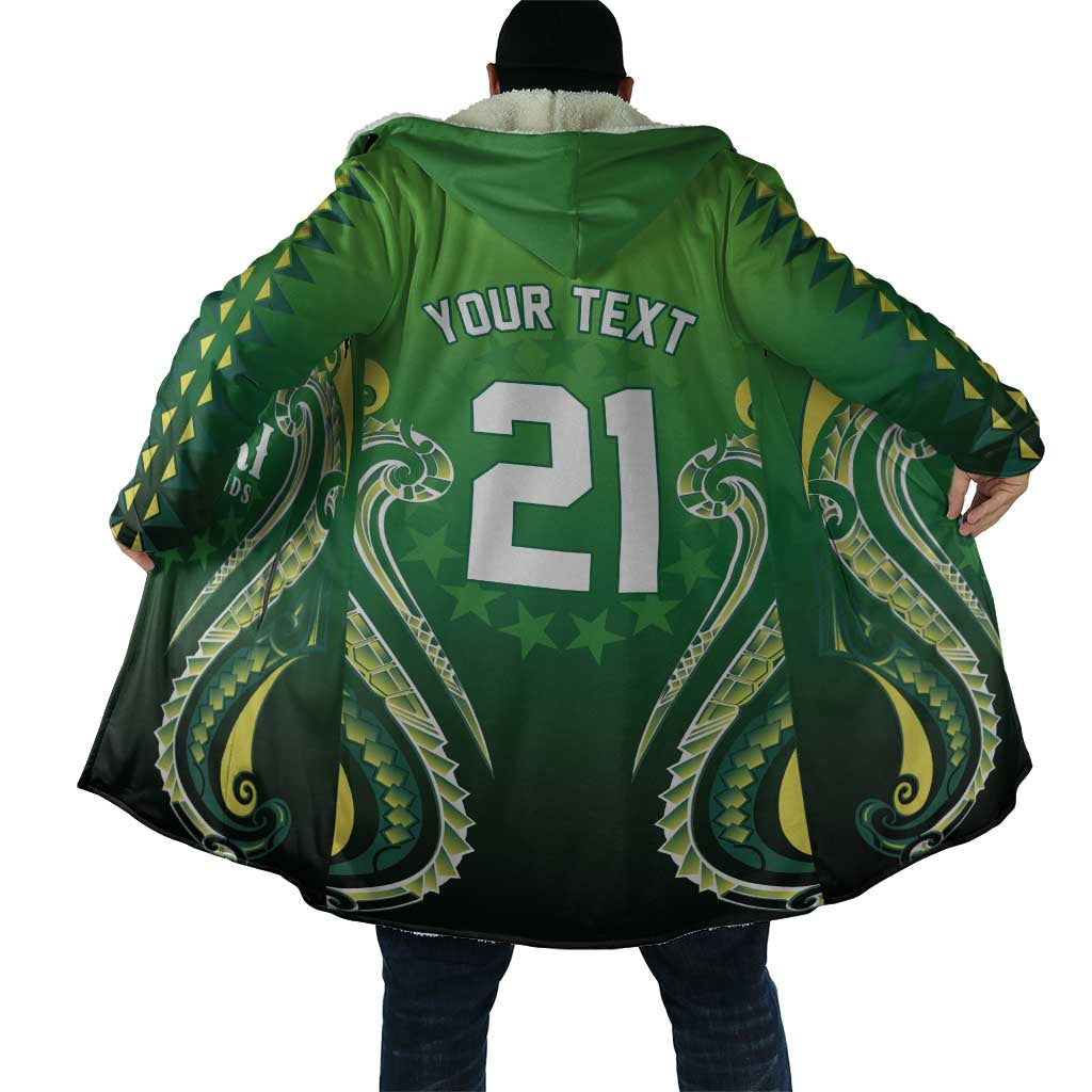 Custom Rugby Cook Islands Avaiki Cloak Green Kuki Airani Tribal Maori Inspired - Polynesian Pride