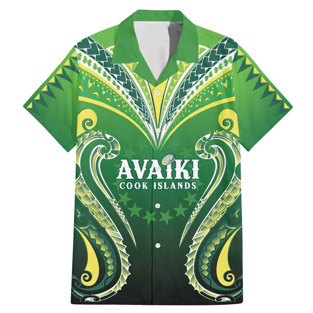 Custom Rugby Cook Islands Avaiki Family Matching Mermaid Dress and Hawaiian Shirt Green Kuki Airani Tribal Maori Inspired - Polynesian Pride