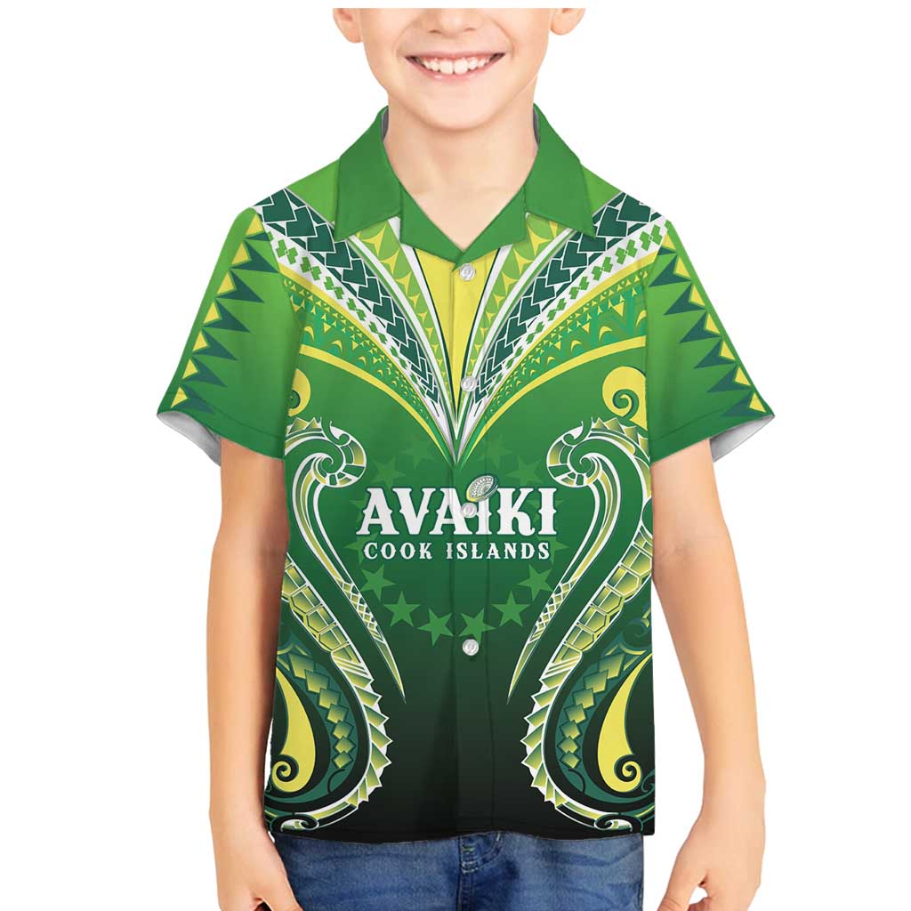 Custom Rugby Cook Islands Avaiki Family Matching Mermaid Dress and Hawaiian Shirt Green Kuki Airani Tribal Maori Inspired - Polynesian Pride
