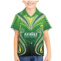 Custom Rugby Cook Islands Avaiki Family Matching Mermaid Dress and Hawaiian Shirt Green Kuki Airani Tribal Maori Inspired - Polynesian Pride