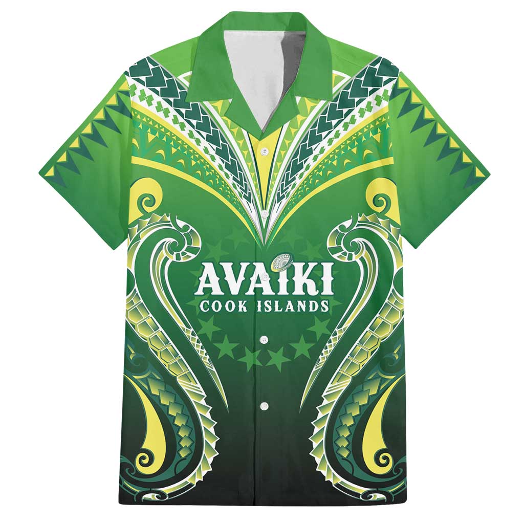 Custom Rugby Cook Islands Avaiki Family Matching Summer Maxi Dress and Hawaiian Shirt Green Kuki Airani Tribal Maori Inspired - Polynesian Pride