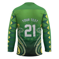 Custom Rugby Cook Islands Avaiki Hockey Jersey Green Kuki Airani Tribal Maori Inspired - Polynesian Pride