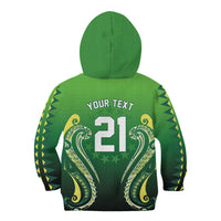 Custom Rugby Cook Islands Avaiki Kid Hoodie Green Kuki Airani Tribal Maori Inspired - Polynesian Pride