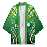 Custom Rugby Cook Islands Avaiki Kimono Green Kuki Airani Tribal Maori Inspired LT9 Unisex Green - Polynesian Pride
