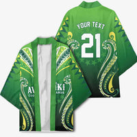 Custom Rugby Cook Islands Avaiki Kimono Green Kuki Airani Tribal Maori Inspired LT9 - Polynesian Pride