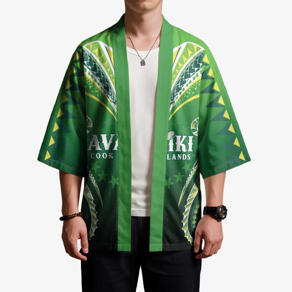 Custom Rugby Cook Islands Avaiki Kimono Green Kuki Airani Tribal Maori Inspired LT9 - Polynesian Pride
