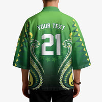 Custom Rugby Cook Islands Avaiki Kimono Green Kuki Airani Tribal Maori Inspired LT9 - Polynesian Pride
