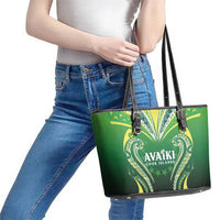 Rugby Cook Islands Avaiki Leather Tote Bag Green Kuki Airani Tribal Maori Inspired LT9 - Polynesian Pride
