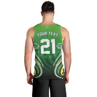 Custom Rugby Cook Islands Avaiki Men Tank Top Green Kuki Airani Tribal Maori Inspired LT9 - Polynesian Pride