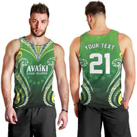 Custom Rugby Cook Islands Avaiki Men Tank Top Green Kuki Airani Tribal Maori Inspired LT9 - Polynesian Pride
