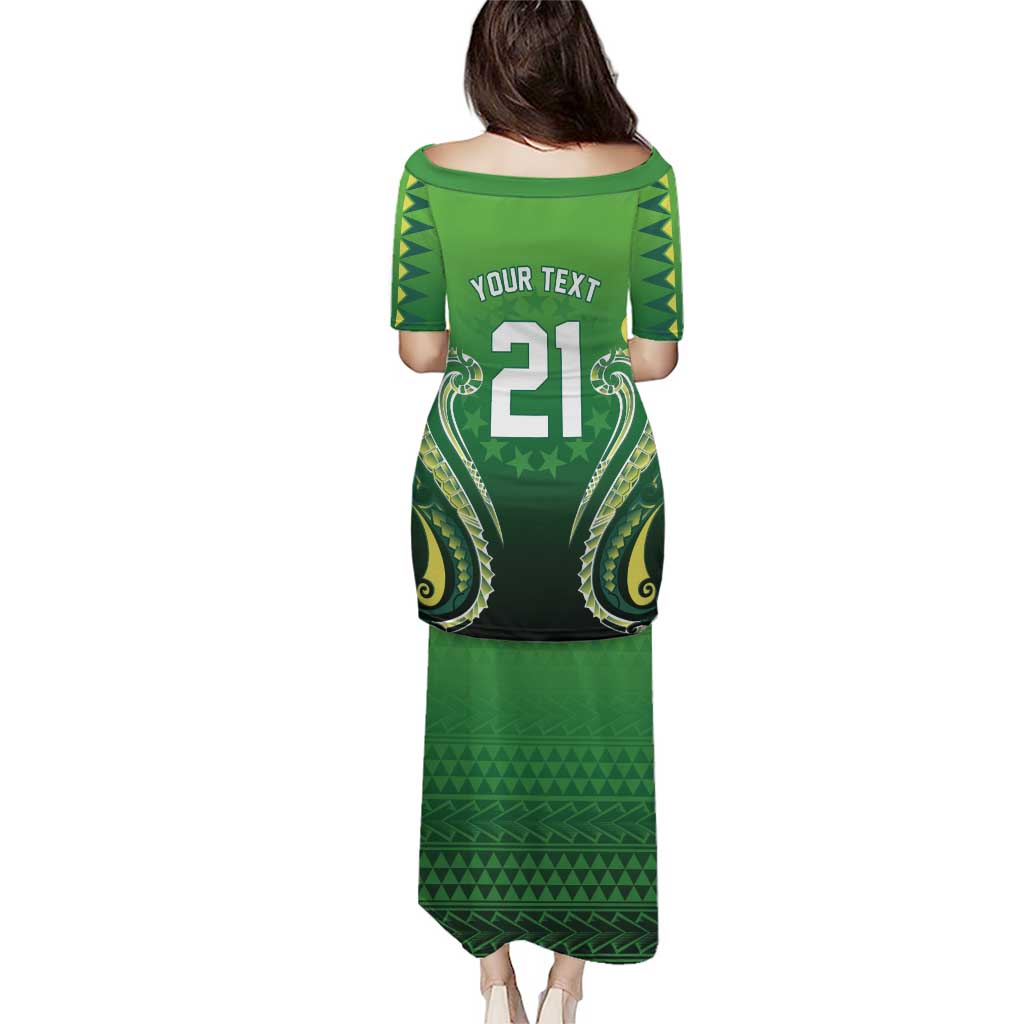 Custom Rugby Cook Islands Avaiki Puletasi Green Kuki Airani Tribal Maori Inspired LT9 - Polynesian Pride