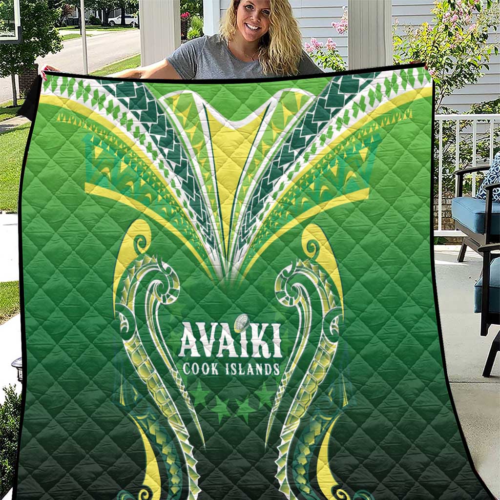 Rugby Cook Islands Avaiki Quilt Green Kuki Airani Tribal Maori Inspired LT9 Green - Polynesian Pride