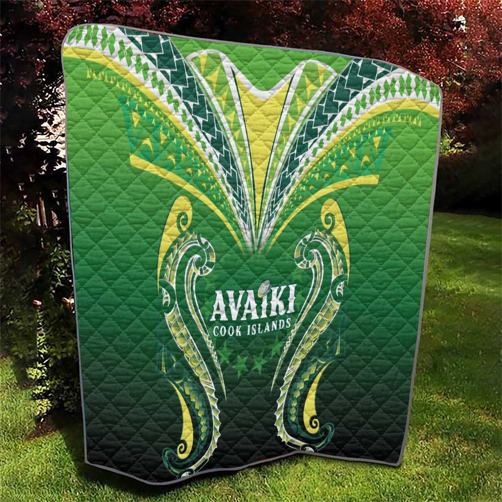 Rugby Cook Islands Avaiki Quilt Green Kuki Airani Tribal Maori Inspired LT9 - Polynesian Pride