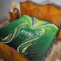 Rugby Cook Islands Avaiki Quilt Green Kuki Airani Tribal Maori Inspired LT9 - Polynesian Pride