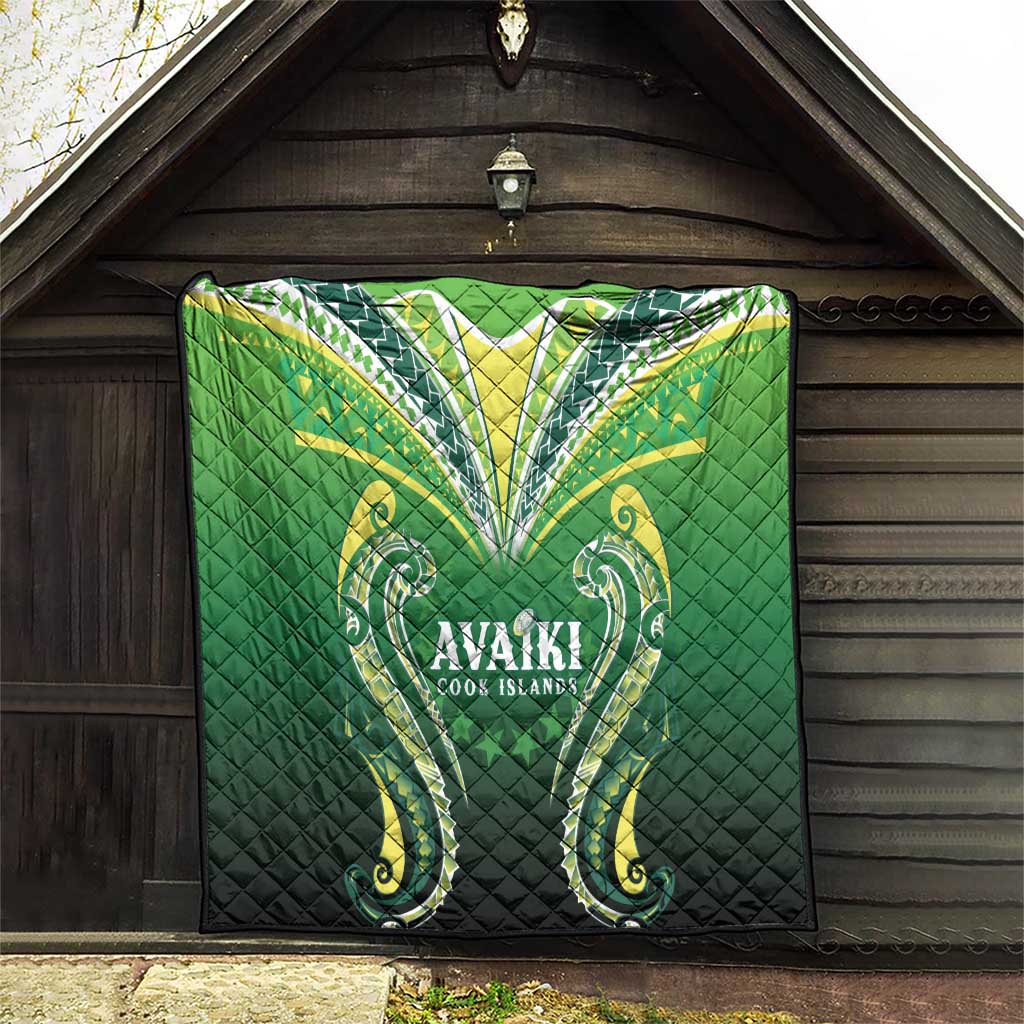 Rugby Cook Islands Avaiki Quilt Green Kuki Airani Tribal Maori Inspired LT9 - Polynesian Pride