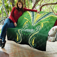 Rugby Cook Islands Avaiki Quilt Green Kuki Airani Tribal Maori Inspired LT9 - Polynesian Pride