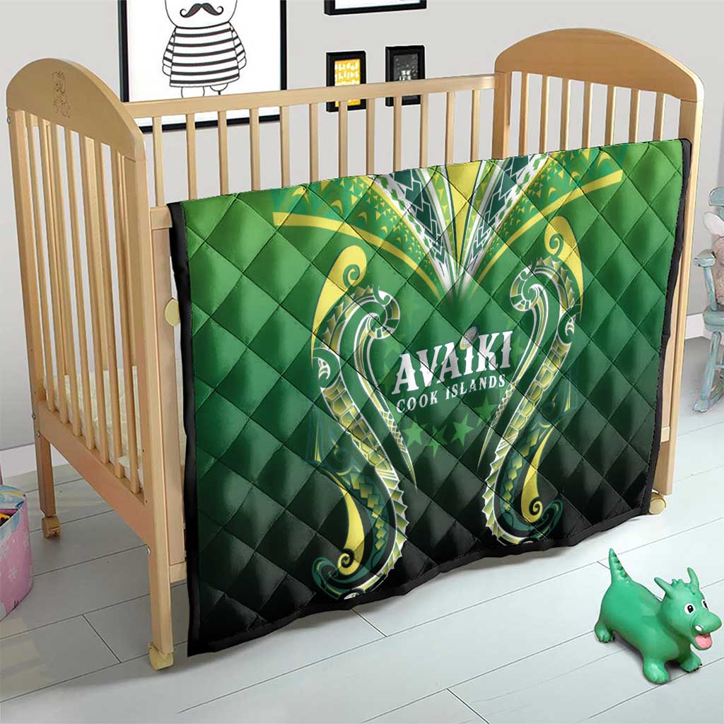 Rugby Cook Islands Avaiki Quilt Green Kuki Airani Tribal Maori Inspired LT9 - Polynesian Pride