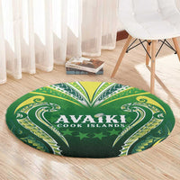 Rugby Cook Islands Avaiki Round Carpet Green Kuki Airani Tribal Maori Inspired LT9 - Polynesian Pride