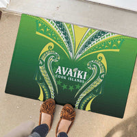 Rugby Cook Islands Avaiki Rubber Doormat Green Kuki Airani Tribal Maori Inspired LT9 - Polynesian Pride