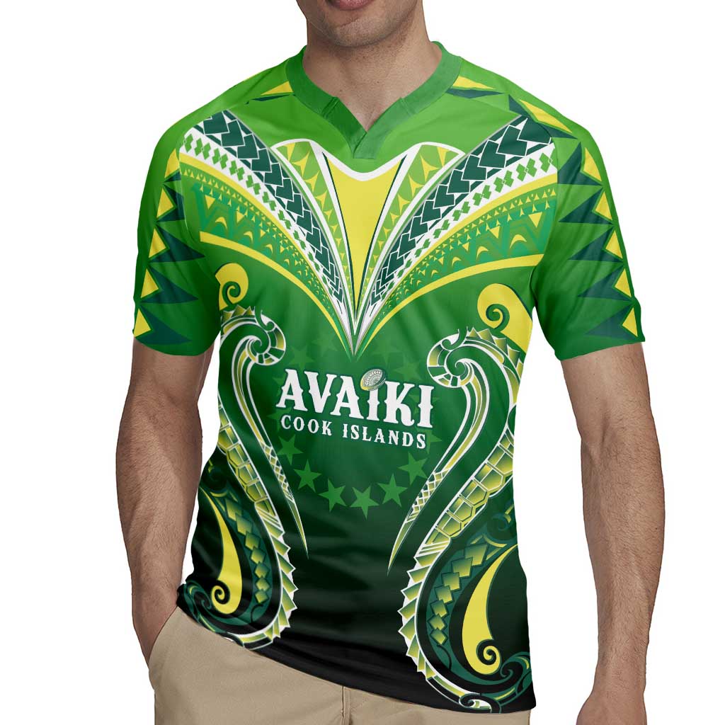 Custom Rugby Cook Islands Avaiki Rugby Jersey Green Kuki Airani Tribal Maori Inspired LT9 - Polynesian Pride