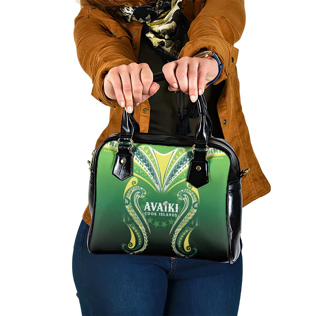 Rugby Cook Islands Avaiki Shoulder Handbag Green Kuki Airani Tribal Maori Inspired LT9 One Size Green - Polynesian Pride