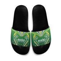 Rugby Cook Islands Avaiki Slide Sandals Green Kuki Airani Tribal Maori Inspired LT9 Green - Polynesian Pride