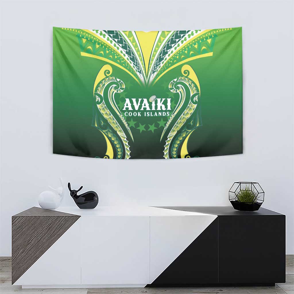 Rugby Cook Islands Avaiki Tapestry Green Kuki Airani Tribal Maori Inspired LT9 - Polynesian Pride