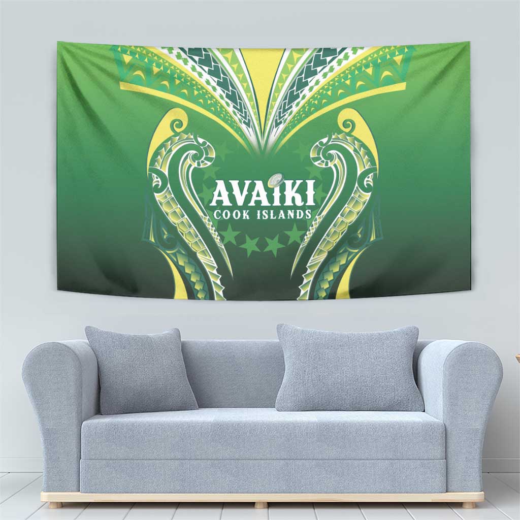 Rugby Cook Islands Avaiki Tapestry Green Kuki Airani Tribal Maori Inspired LT9 - Polynesian Pride