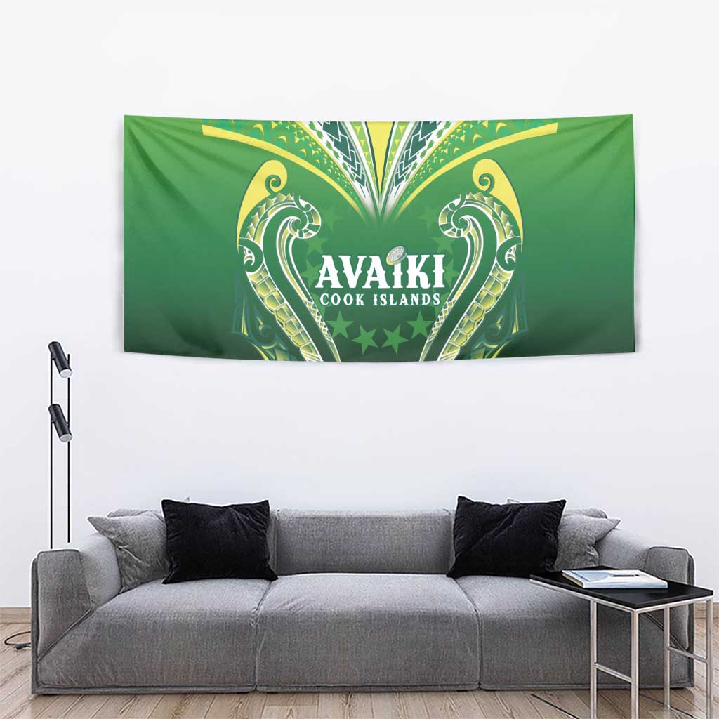 Rugby Cook Islands Avaiki Tapestry Green Kuki Airani Tribal Maori Inspired LT9 - Polynesian Pride