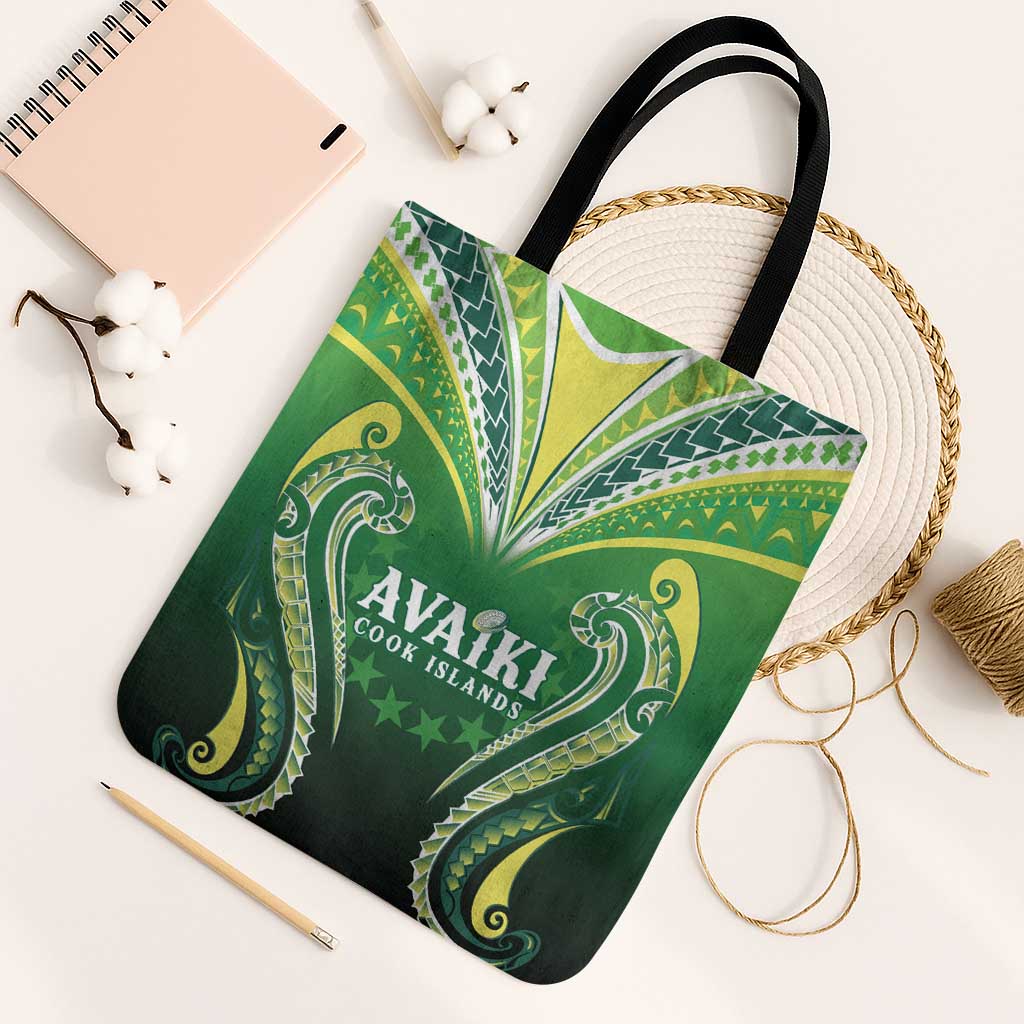 Rugby Cook Islands Avaiki Tote Bag Green Kuki Airani Tribal Maori Inspired LT9 Black Strap One Size Green - Polynesian Pride