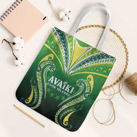 Rugby Cook Islands Avaiki Tote Bag Green Kuki Airani Tribal Maori Inspired LT9 White Strap One Size Green - Polynesian Pride