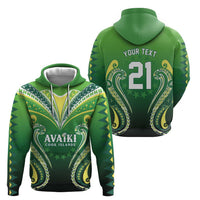 Custom Rugby Cook Islands Avaiki Zip Hoodie Green Kuki Airani Tribal Maori Inspired LT9 - Polynesian Pride