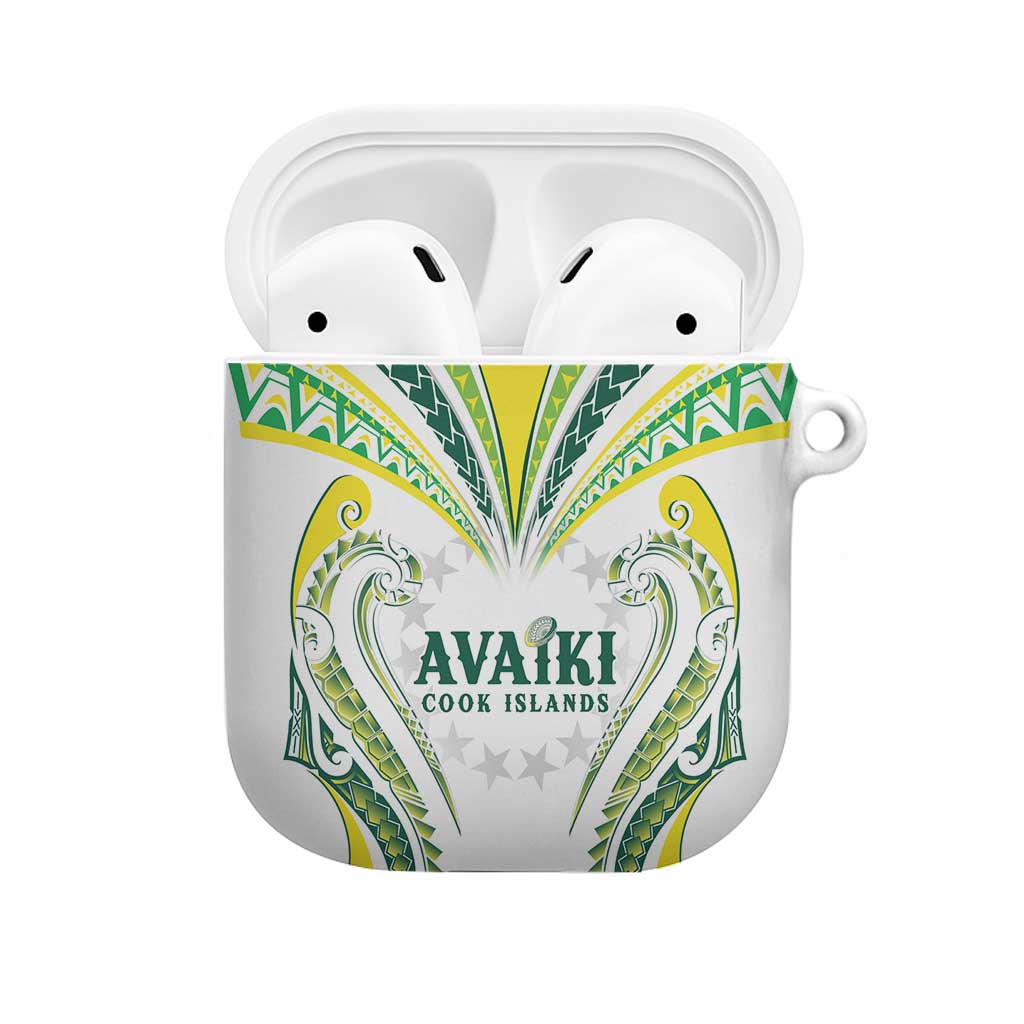 Rugby Cook Islands Avaiki AirPods Case White Kuki Airani Tribal Maori Inspired LT9 White - Polynesian Pride