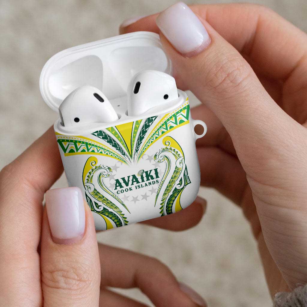 Rugby Cook Islands Avaiki AirPods Case White Kuki Airani Tribal Maori Inspired LT9 - Polynesian Pride