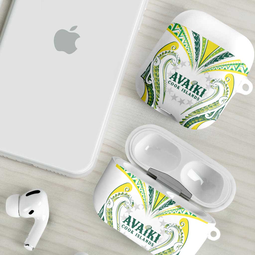 Rugby Cook Islands Avaiki AirPods Case White Kuki Airani Tribal Maori Inspired LT9 - Polynesian Pride