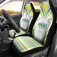 Rugby Cook Islands Avaiki Car Seat Cover White Kuki Airani Tribal Maori Inspired LT9 - Polynesian Pride
