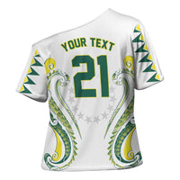 Custom Rugby Cook Islands Avaiki Cross Shoulder Shirt White Kuki Airani Tribal Maori Inspired LT9 - Polynesian Pride